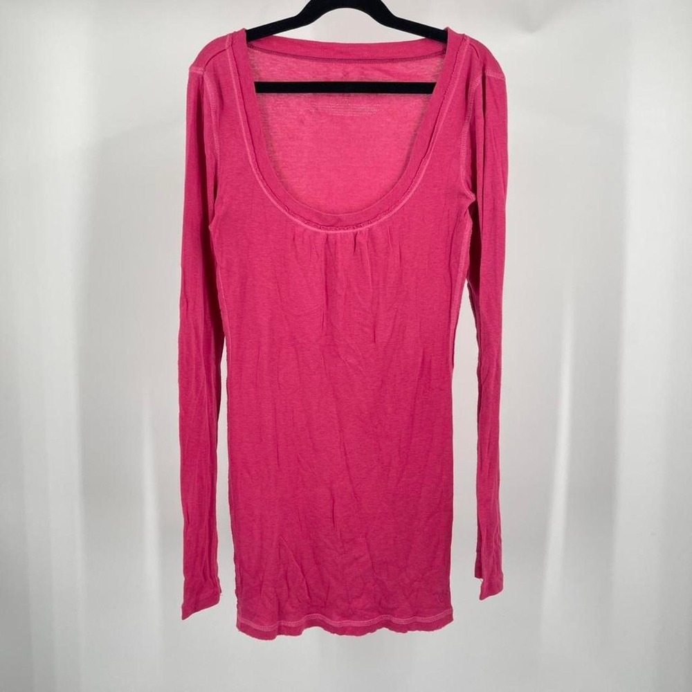 Vintage Y2K American Eagle Shirt Small Scoop Neck Long Sleeve Preppy 2010s Elena